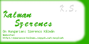 kalman szerencs business card