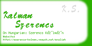 kalman szerencs business card